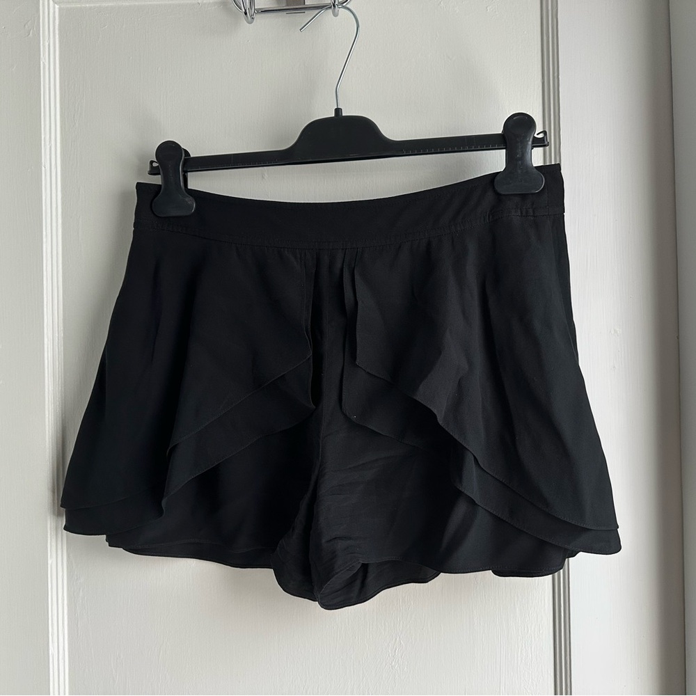 Tibi Black Women's Silk Layered Shorts
